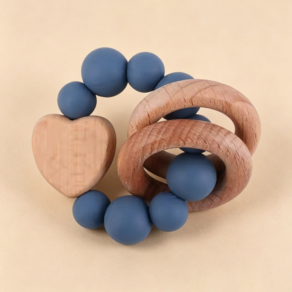 Jessruly® Beech Wood & Food-Grade Silicone Teether Set