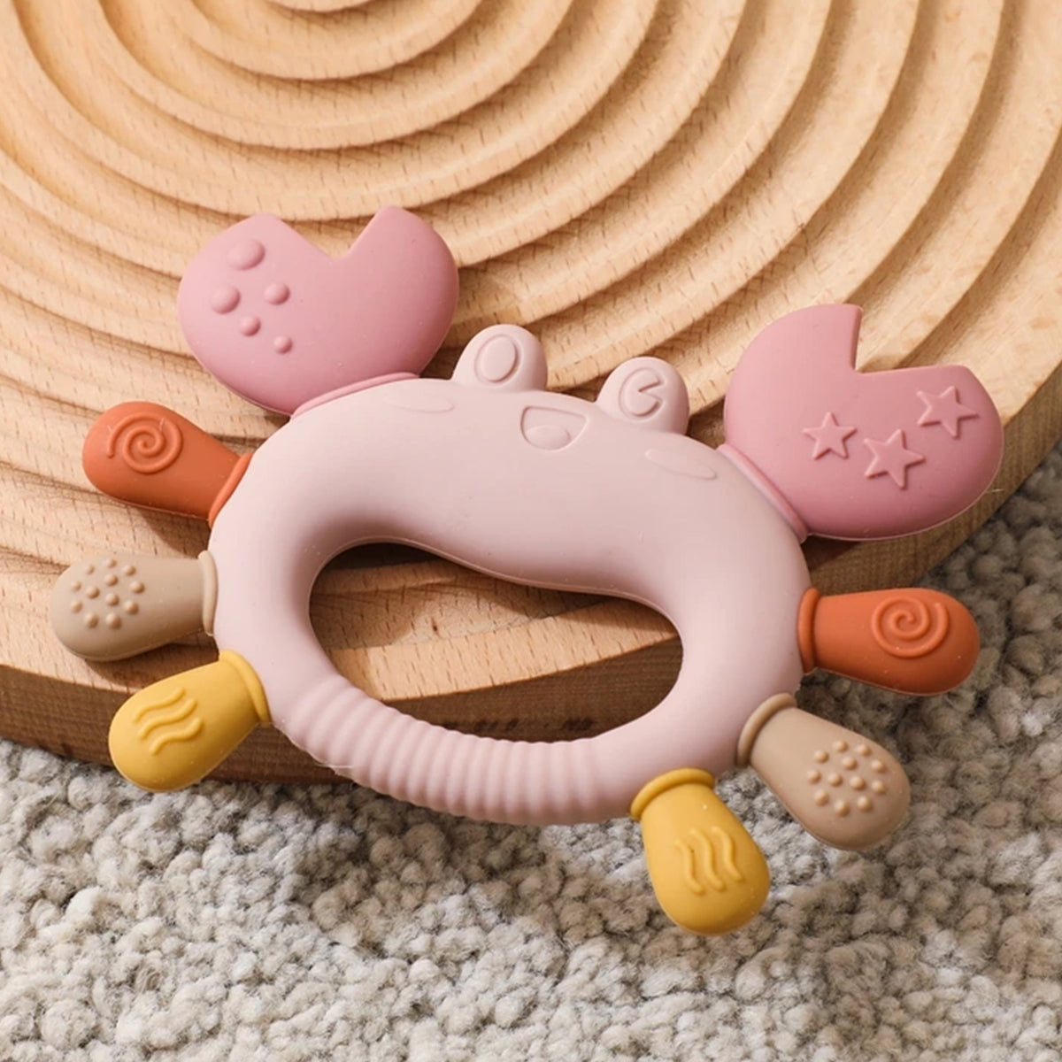 Jessruly® Pacifier Clip & Silicone Teething Ring Set