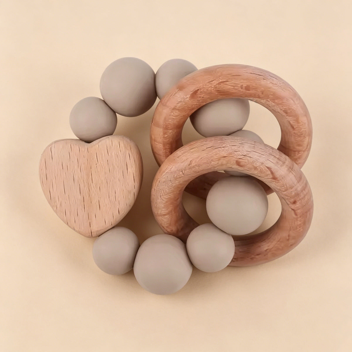 Jessruly® Beech Wood & Food-Grade Silicone Teether Set