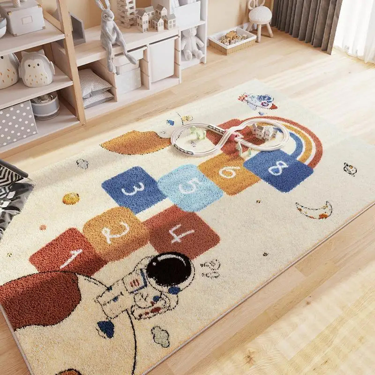 Jessruly® Hopscotch Flannel Area Rug – Soft Educational Floor Mat