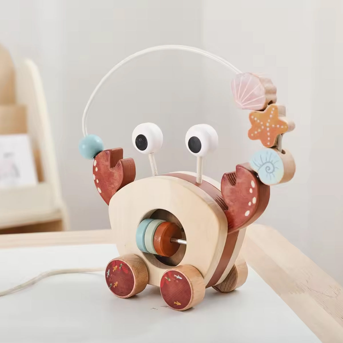 Jessruly® Wooden Crab Pull Toy