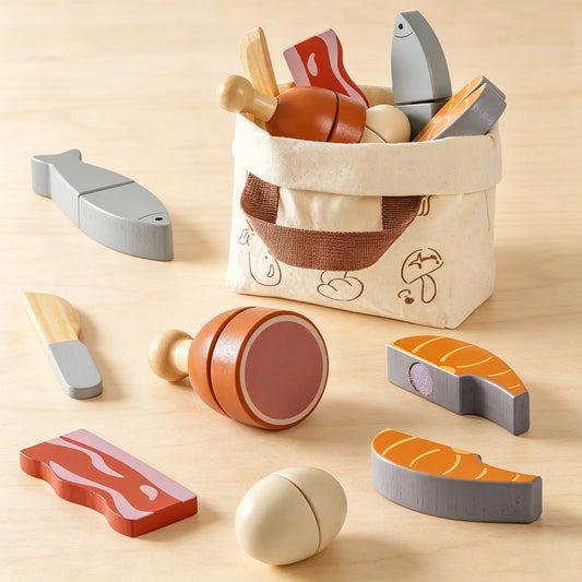 Jessruly® Wooden Play Food Set – Premium Fruit & Vegetable Toys for Play Kitchen
