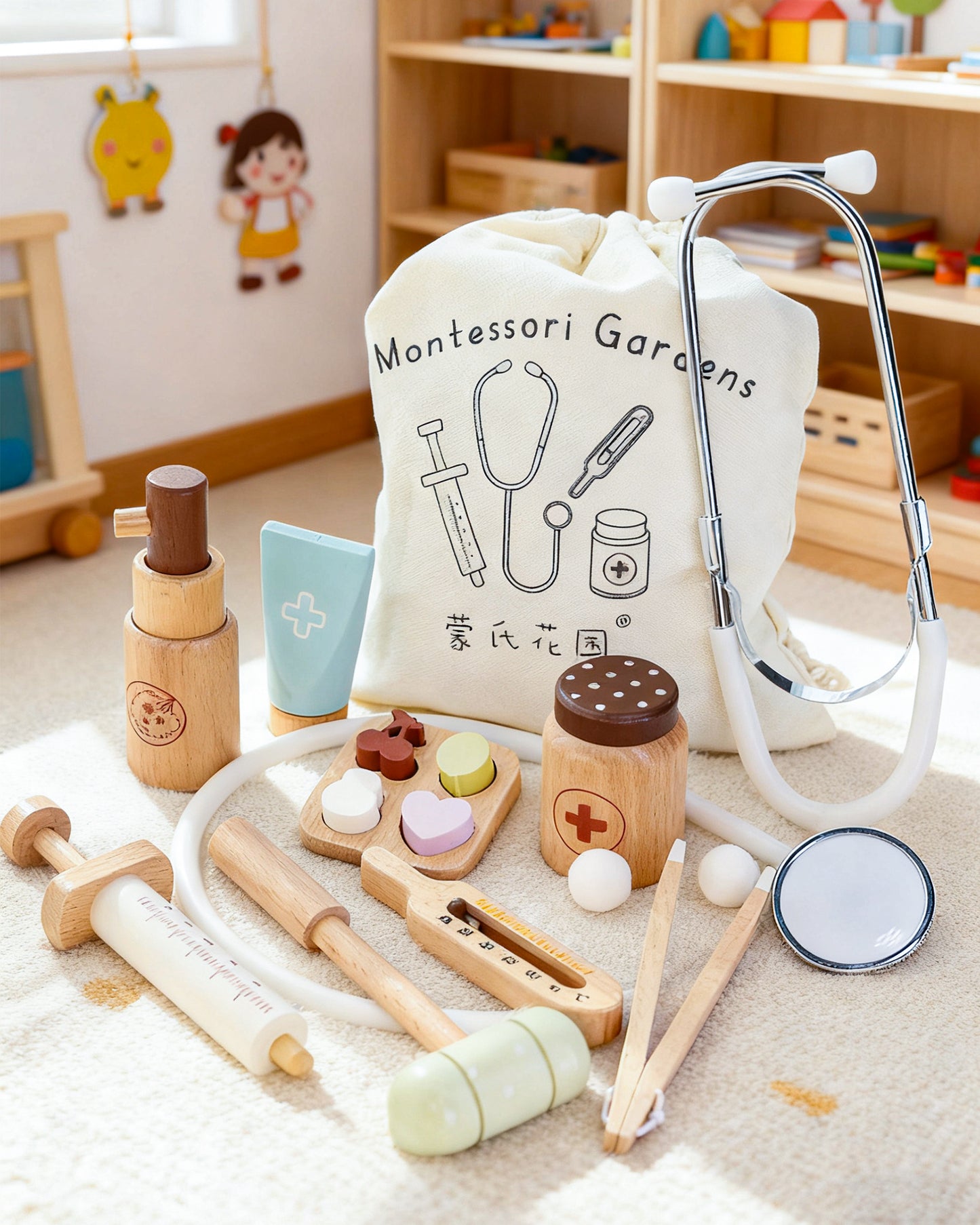 Jessruly® Wooden Doctor Play Set