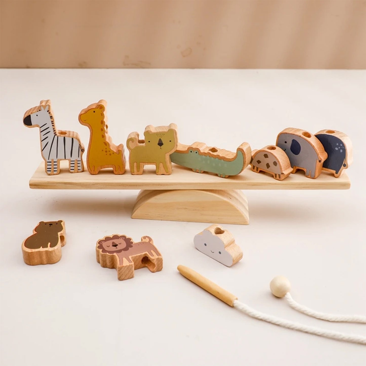 Jessruly® Wooden Steppe Animals Balance Toy