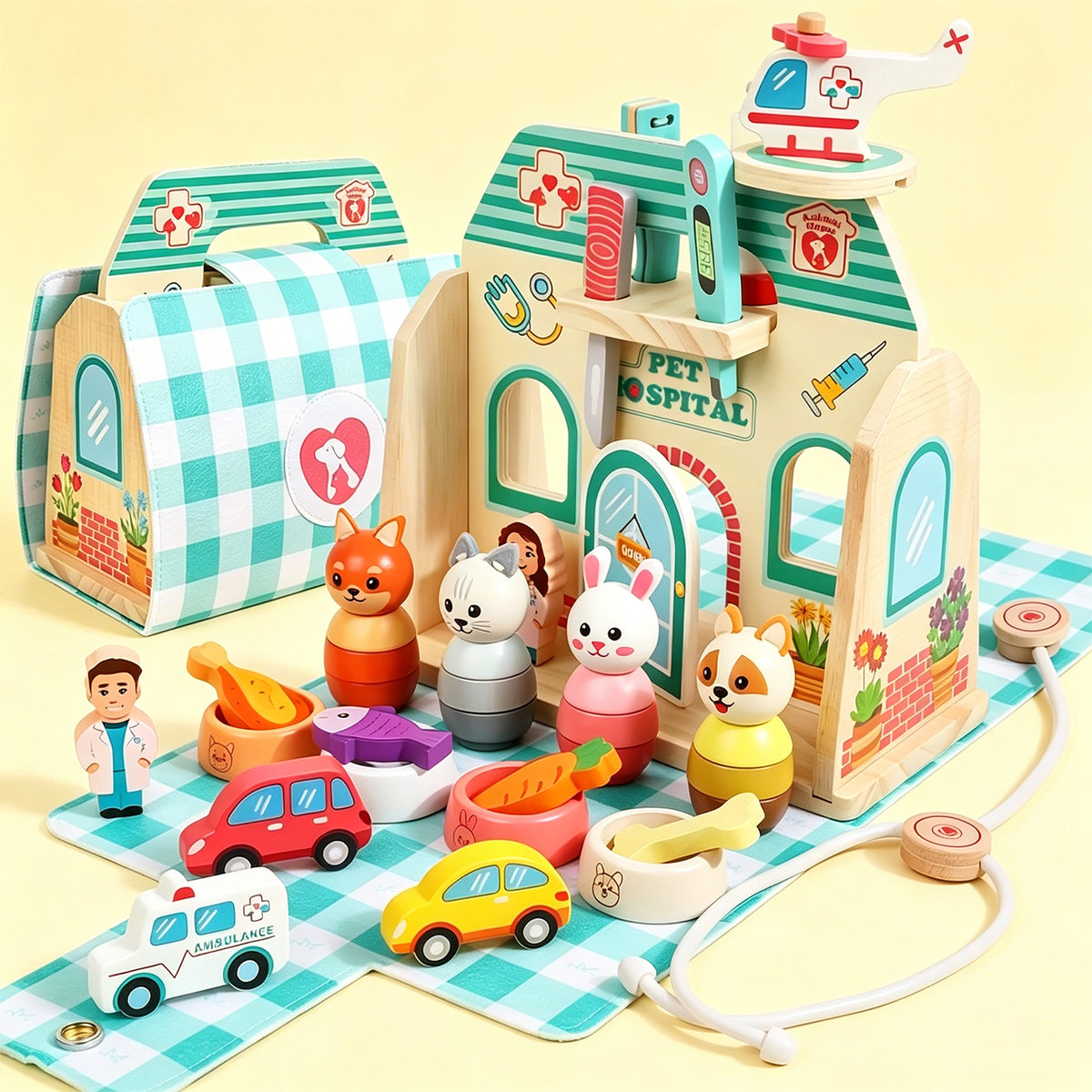 Jessruly® Wooden Shop Pretend Play Set