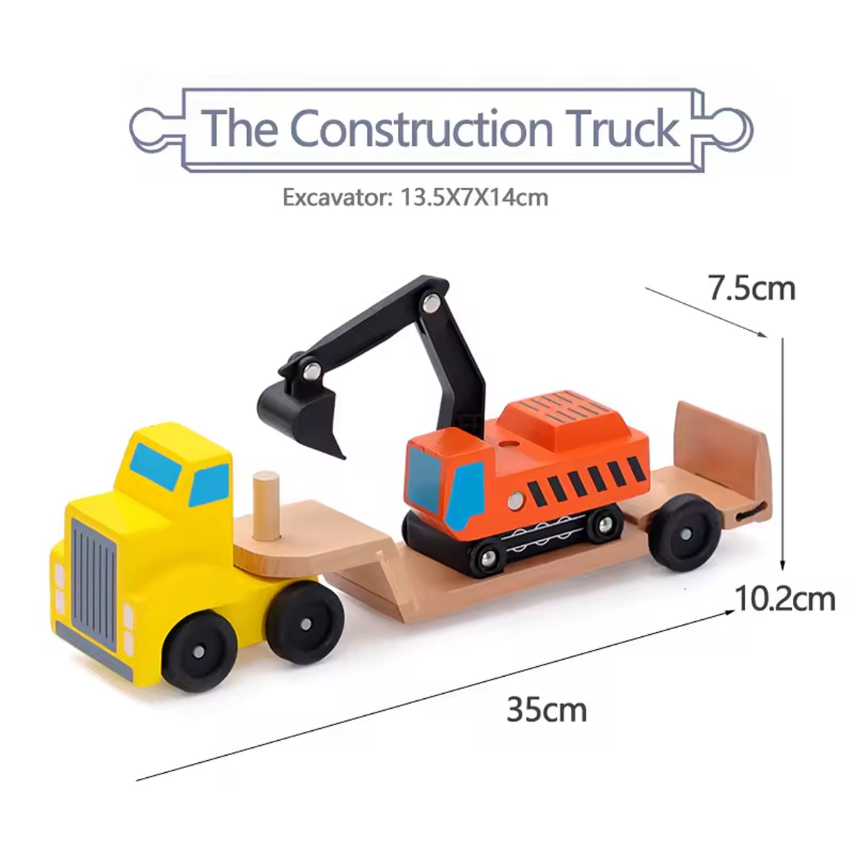 Jessruly® Wooden Cars Set – Car Carrier Toy with Wooden Car Ramp