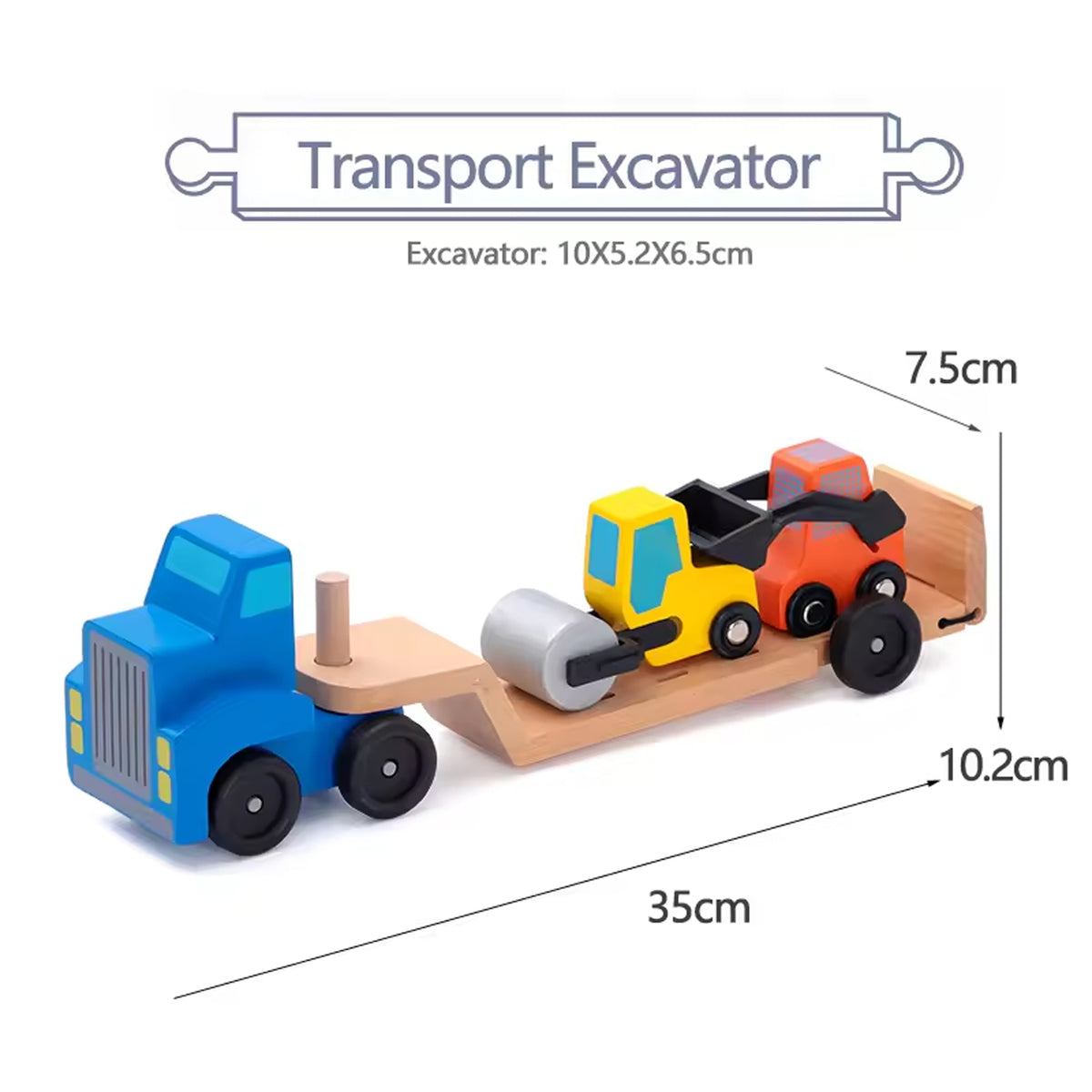 Jessruly® Wooden Cars Set – Car Carrier Toy with Wooden Car Ramp