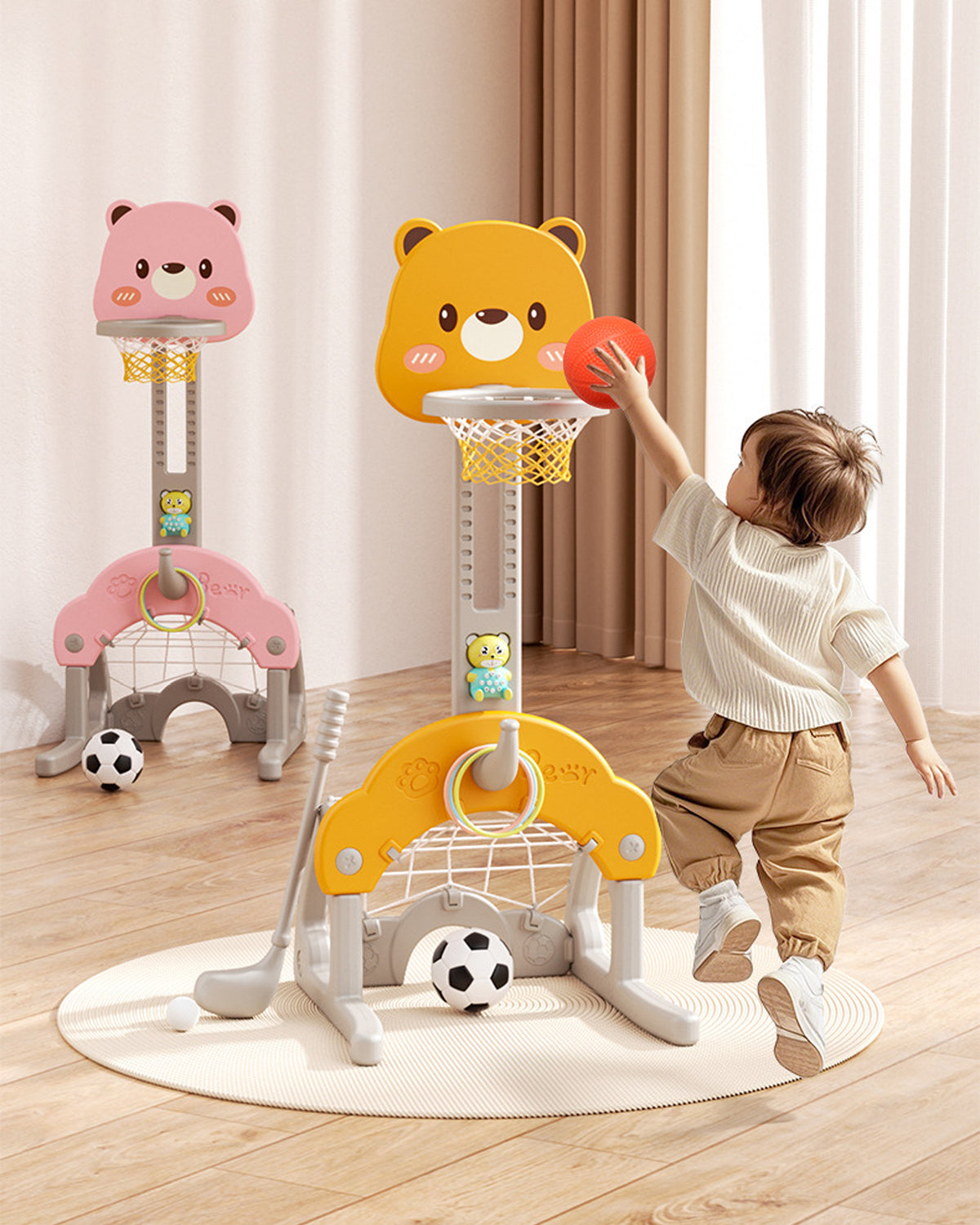 Jessruly® 5-in-1 Multifunctional Basketball Hoop Set