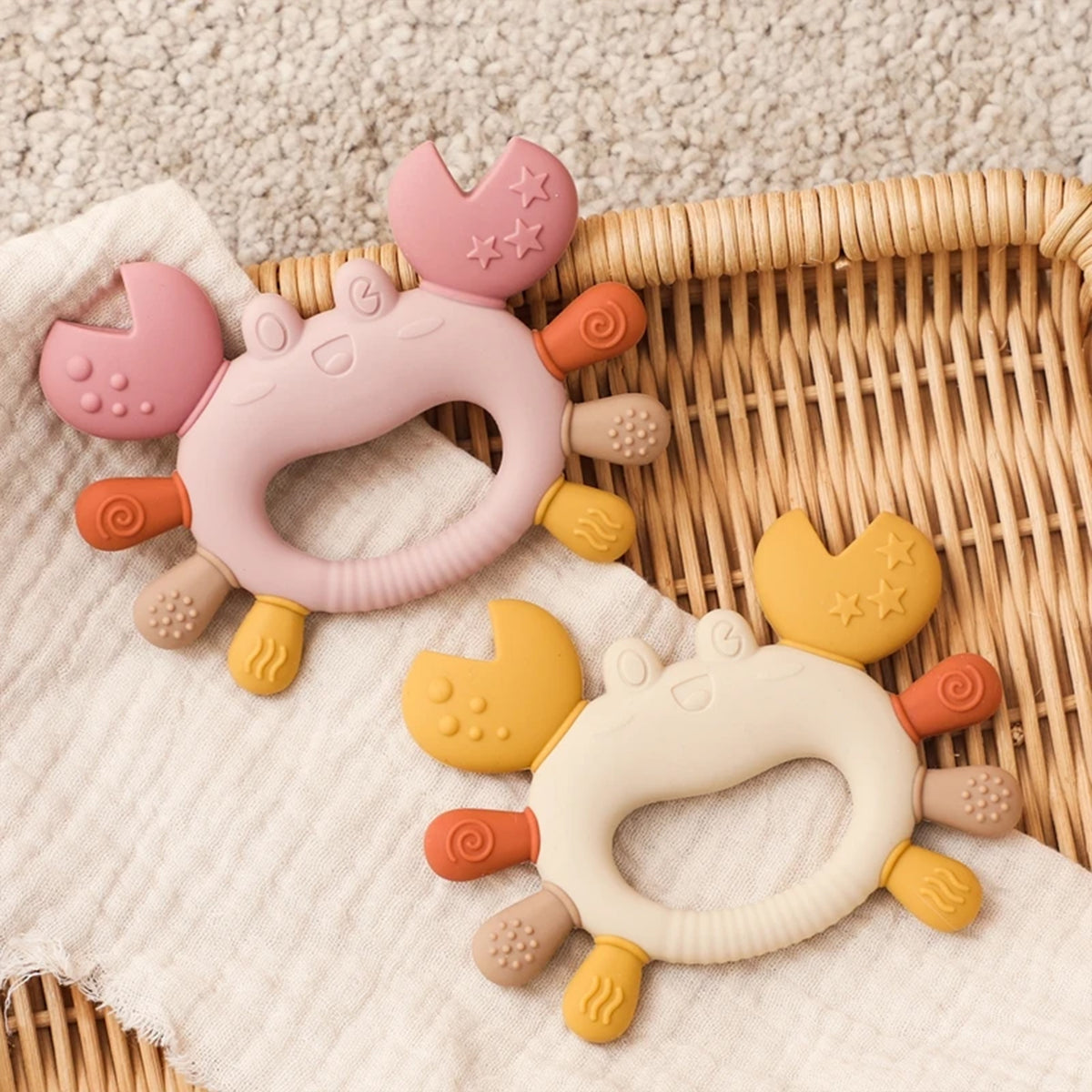Jessruly® Pacifier Clip & Silicone Teething Ring Set