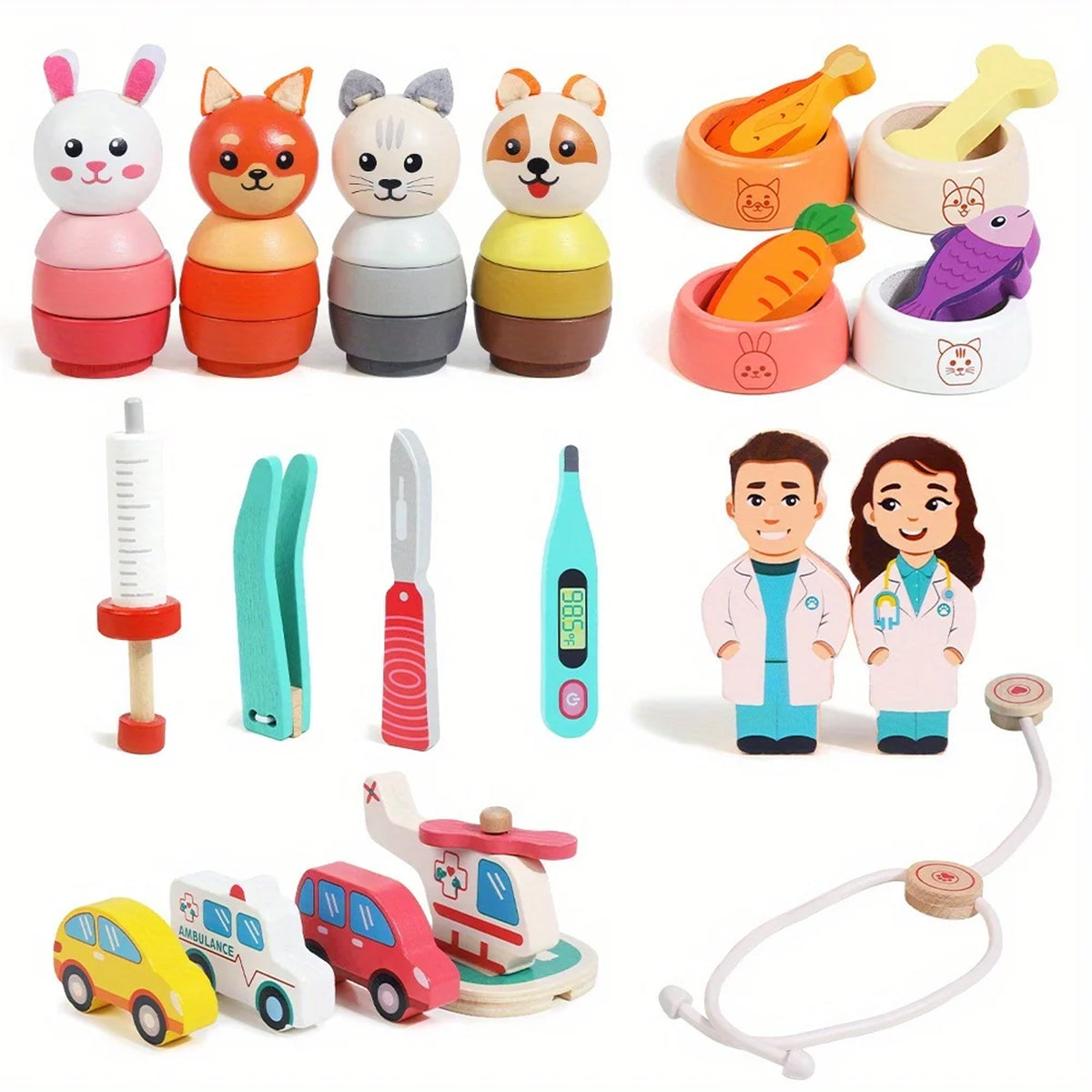 Jessruly® Wooden Shop Pretend Play Set