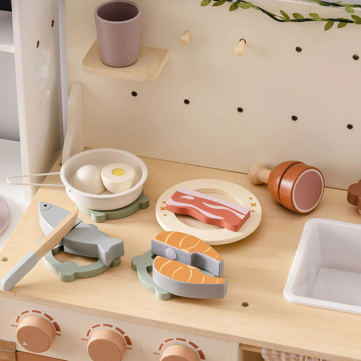Jessruly® Wooden Play Food Set – Premium Fruit & Vegetable Toys for Play Kitchen