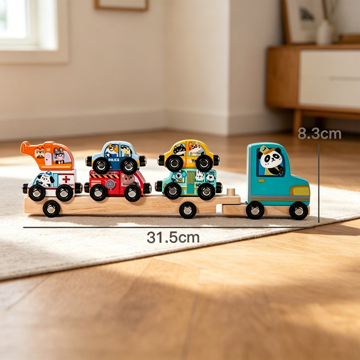 Jessruly® Magnetic Wooden Train Set – Montessori-Inspired Animal Sorting Cars with Safe Magnetic Connectors