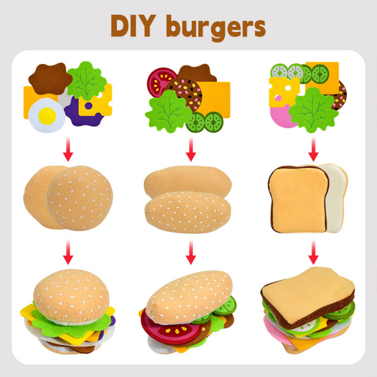 Jessruly® 28PCS Felt Food Burger Sandwich Set