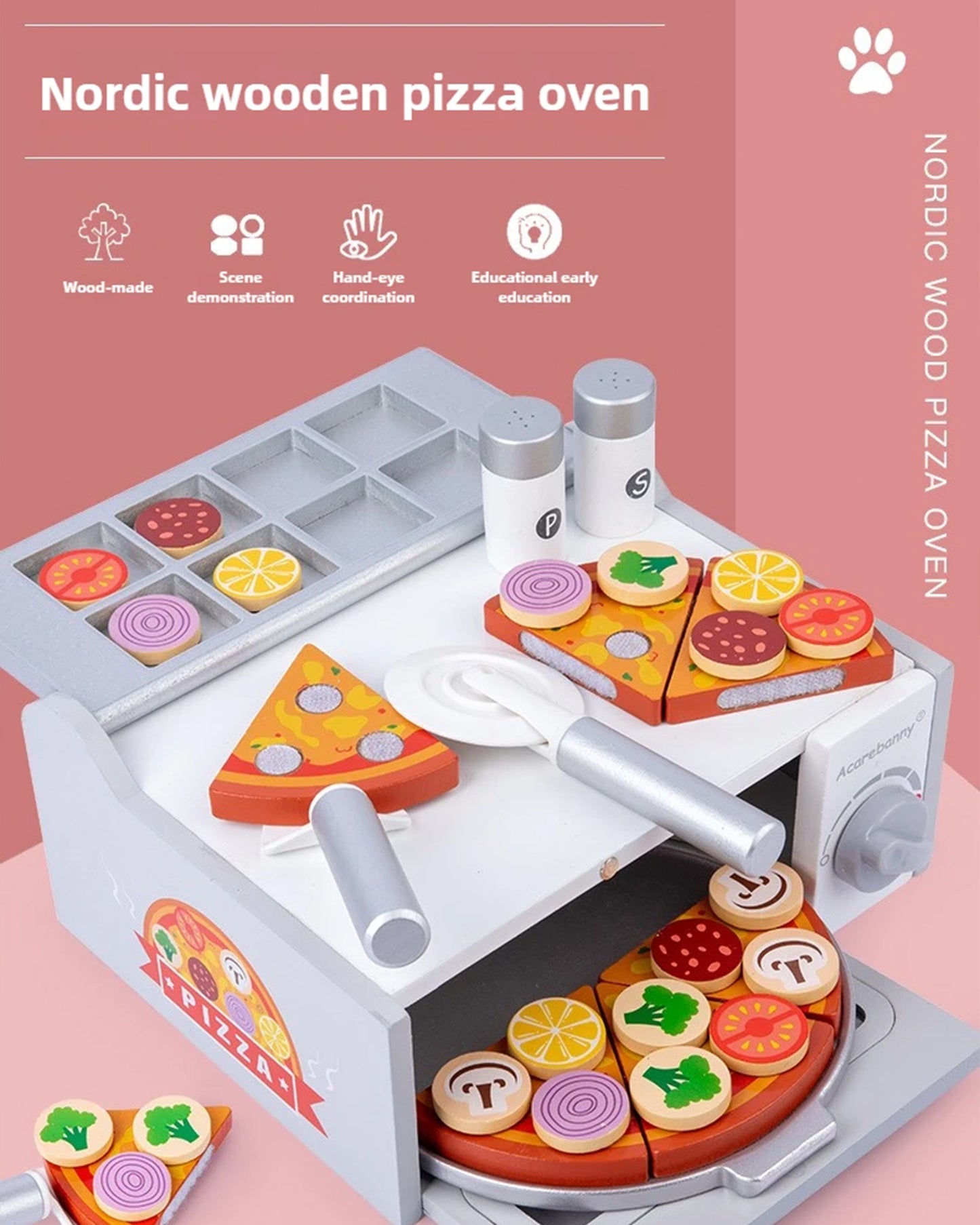 Jessruly® Wooden Pizza Play Set