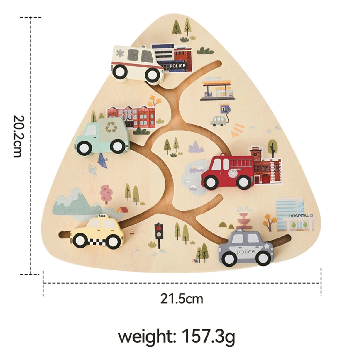 Jessruly® Wooden Car Puzzle Set – Montessori Puzzles with Wooden Trucks