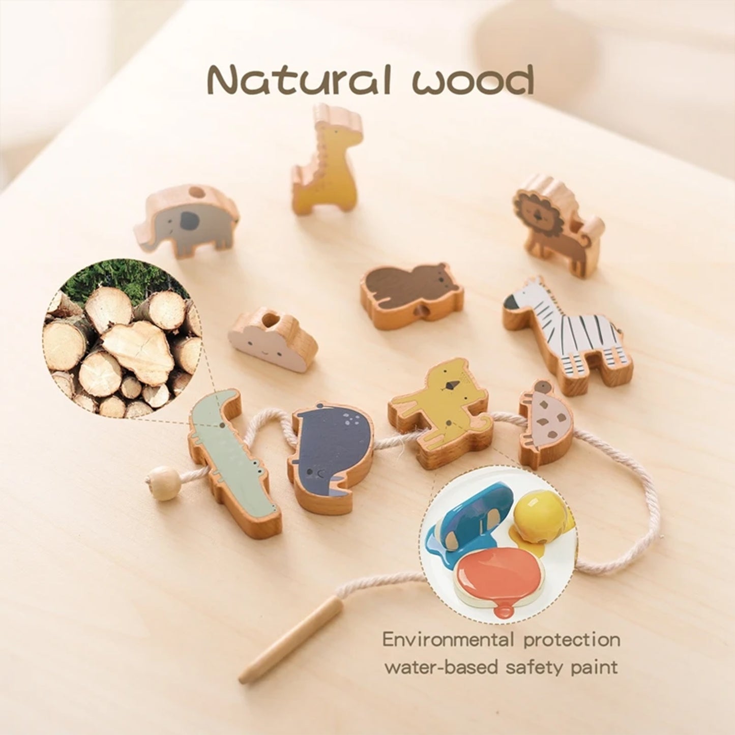 Jessruly® Wooden Steppe Animals Balance Toy