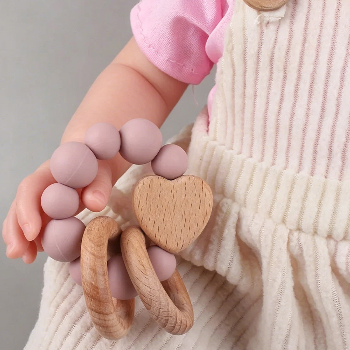 Jessruly® Beech Wood & Food-Grade Silicone Teether Set