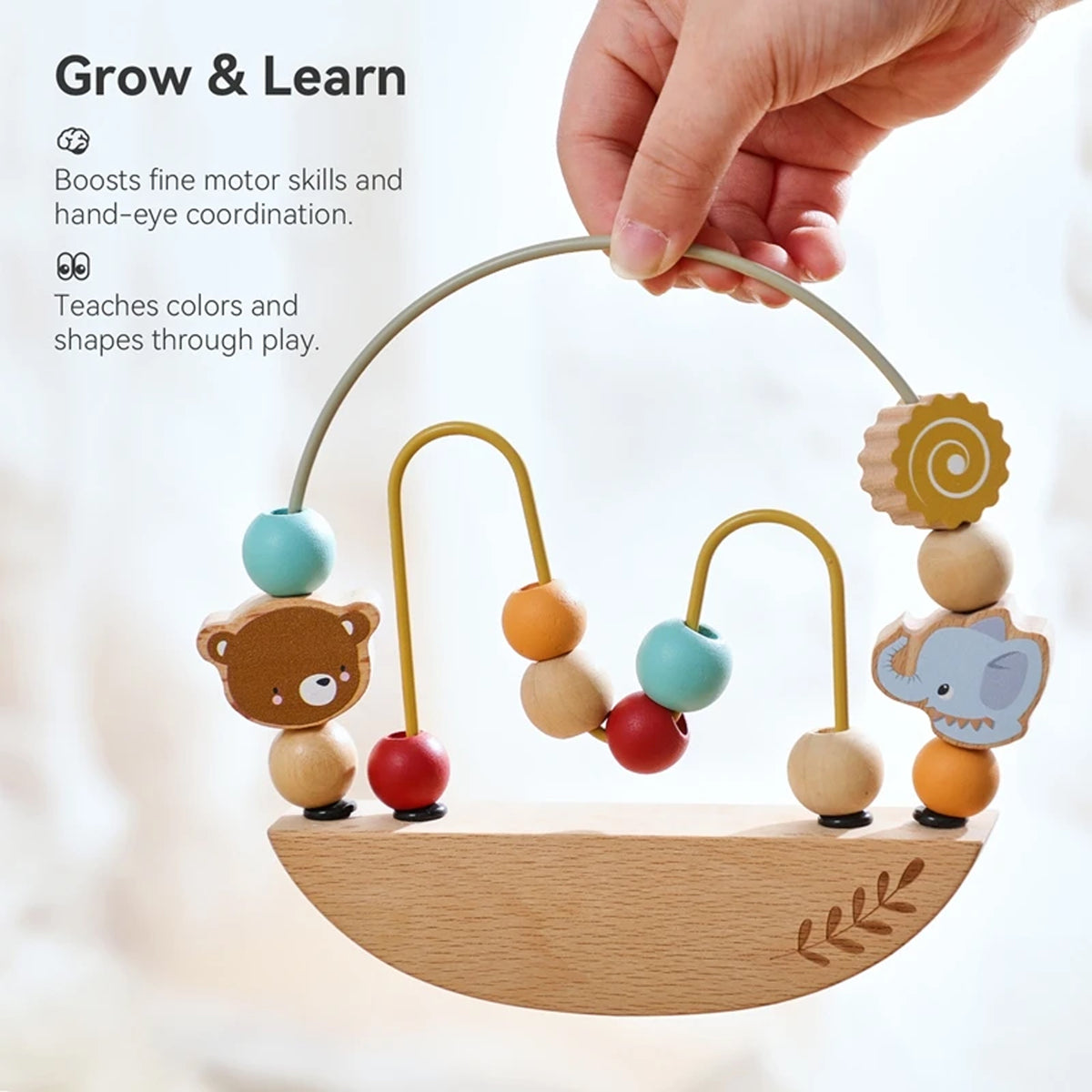 Jessruly® Wooden Cartoon Animal Beading Game