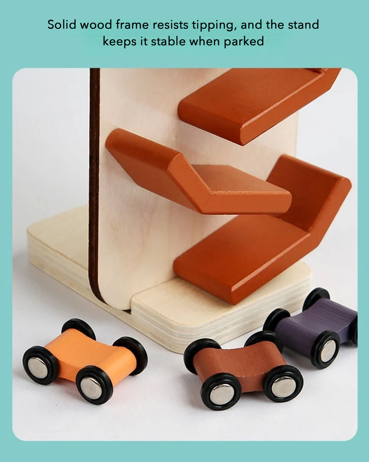 Jessruly® Wooden Race Track – Zig-Zag Car Ramp Toy with Montessori