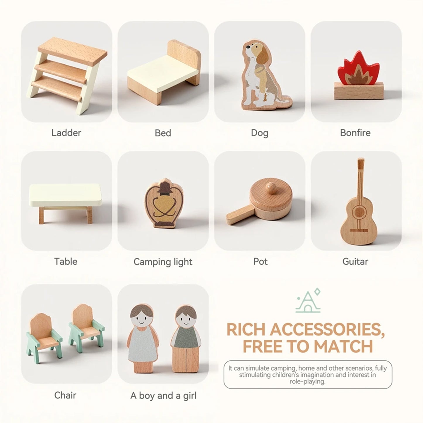 Jessruly® Camping Vehicle Dollhouse Furniture Set