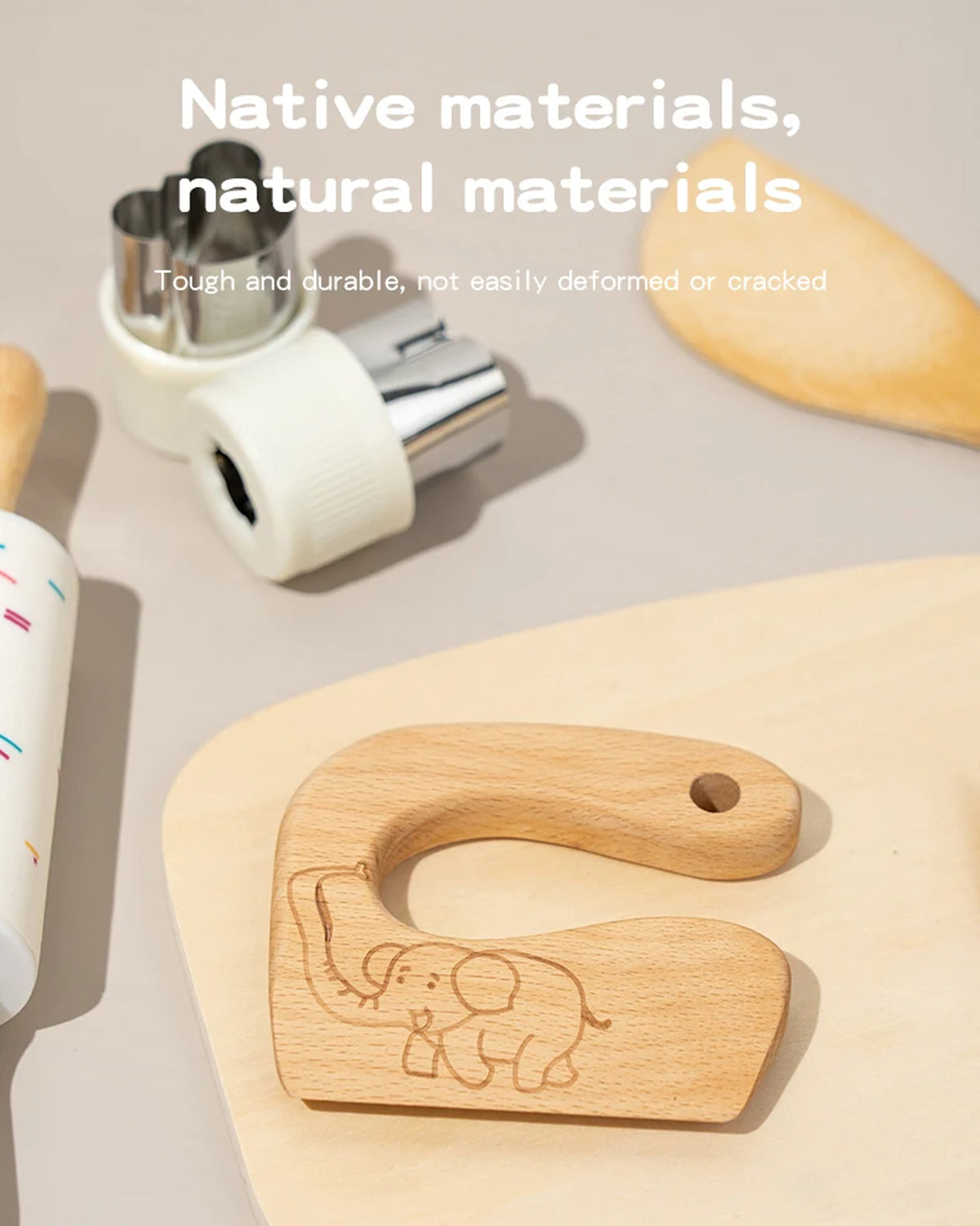 Jessruly® Wooden Kids Safe Knife & Baking Set