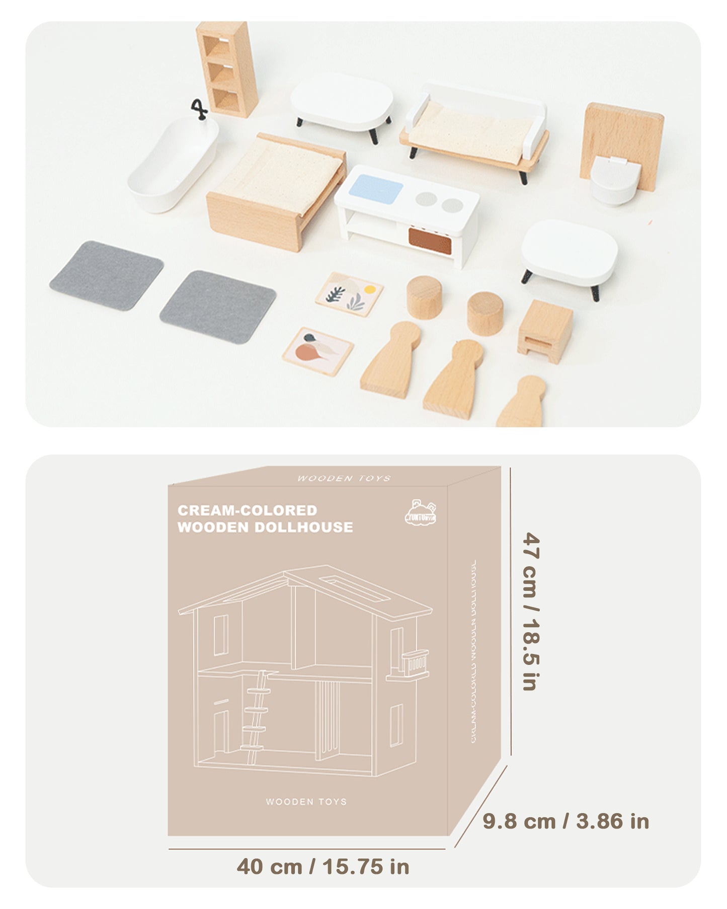 Jessruly® Wooden Dollhouse