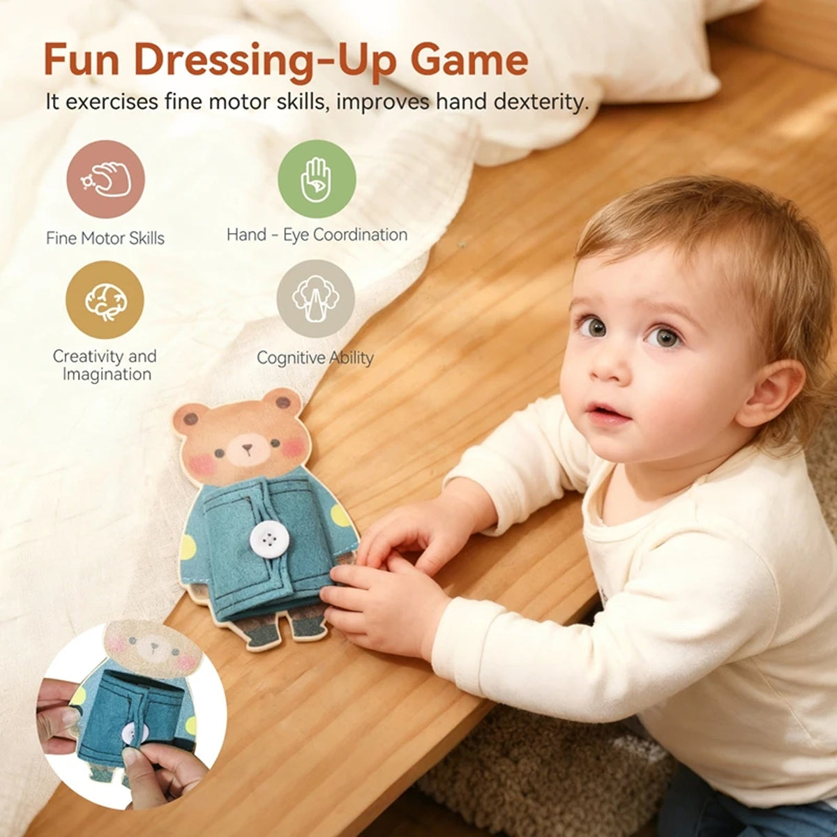 Jessruly® Montessori Wooden Busy Board