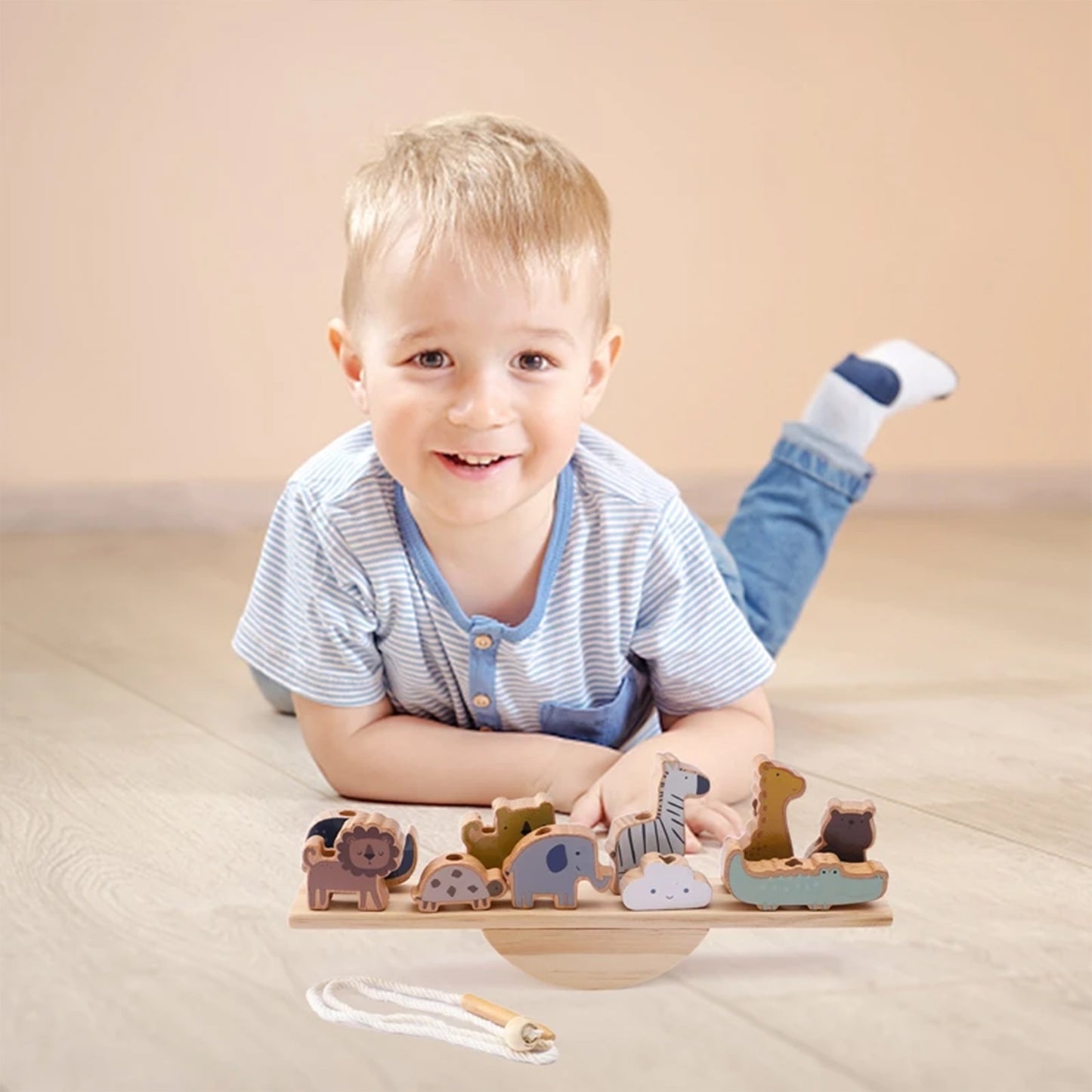 Jessruly® Wooden Steppe Animals Balance Toy