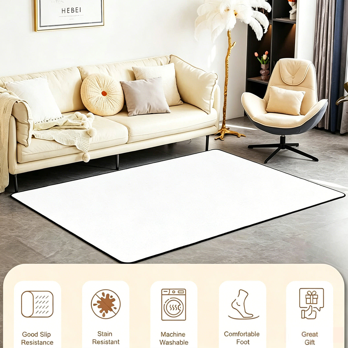 Jessruly® Hopscotch Flannel Area Rug – Soft Educational Floor Mat