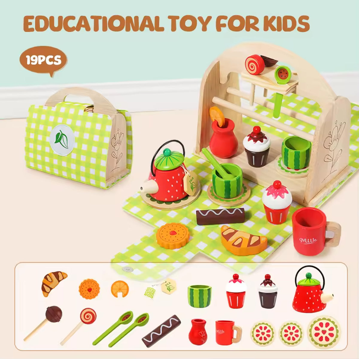 Jessruly® Wooden Shop Pretend Play Set
