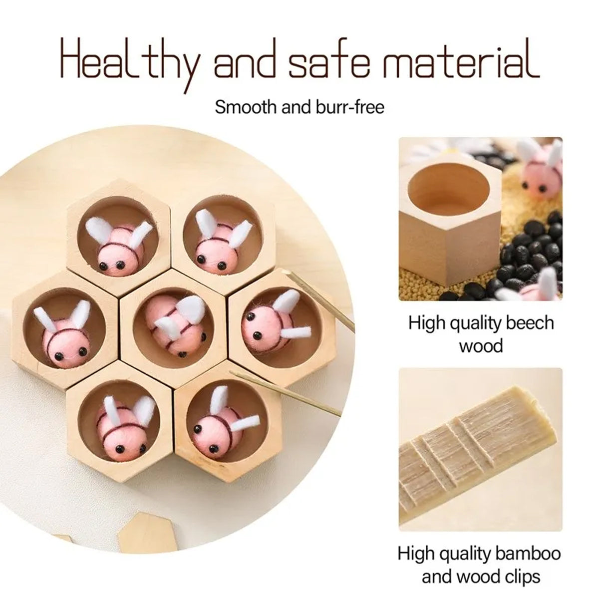 Jessruly® Wooden Bee Hive Game Sorting and Stacking