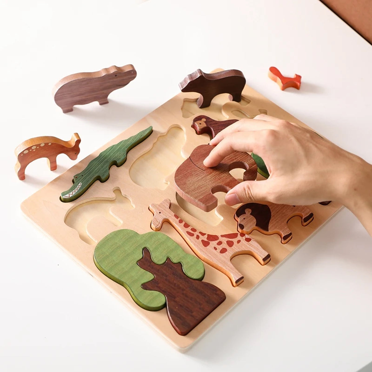 Jessruly® Forest Animals Jigsaw Puzzle Board with Pegs