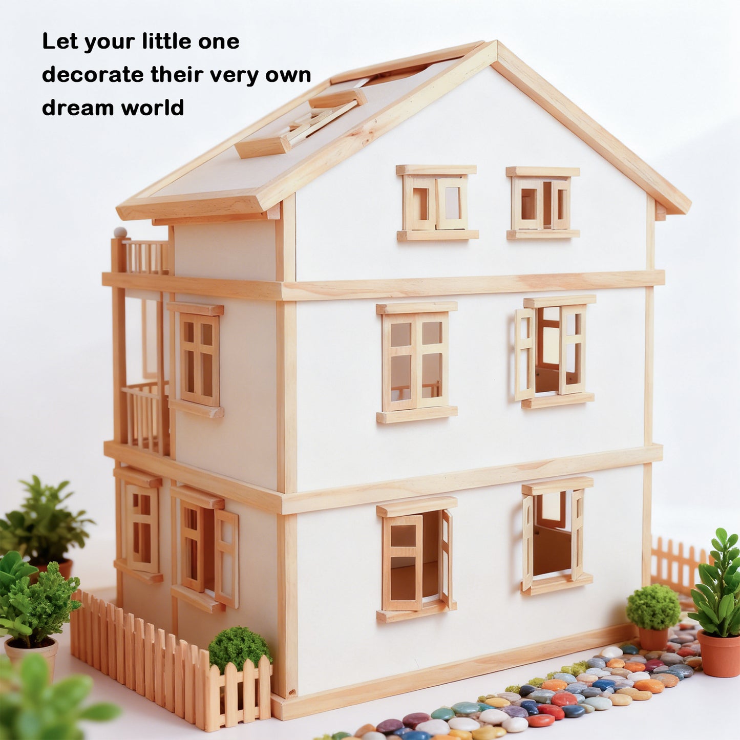 Jessruly® Wooden Colorful Dollhouse