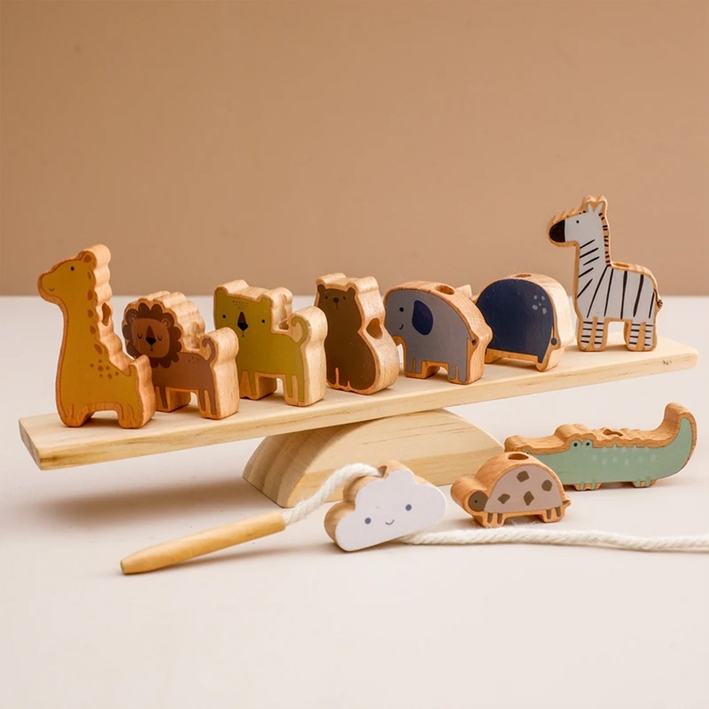 Jessruly® Wooden Steppe Animals Balance Toy