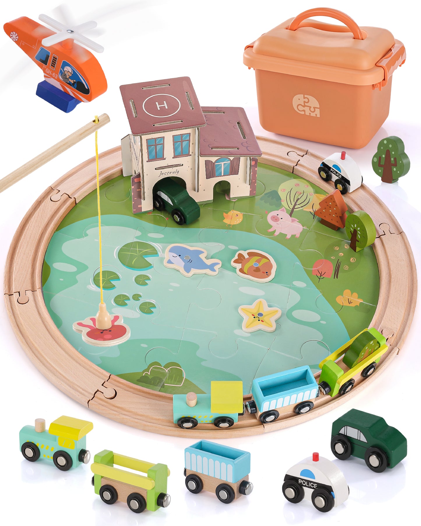 Jessruly® Wooden Train Track Set